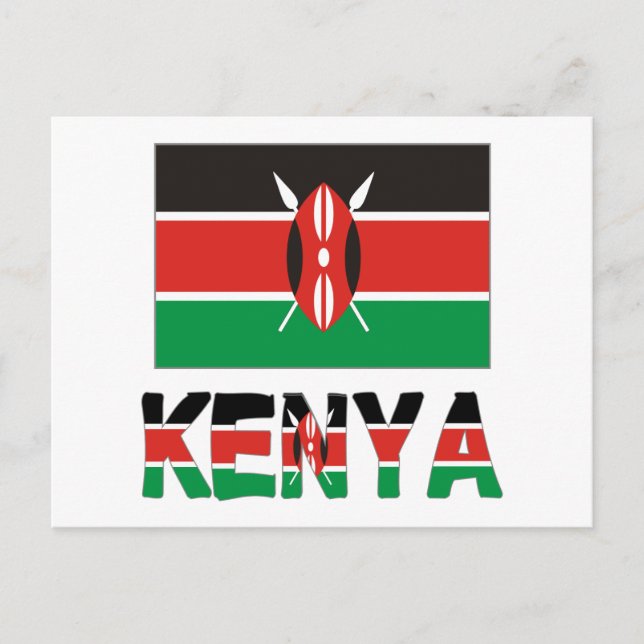 Postal Kenia y Bandera de Kenia (Anverso)