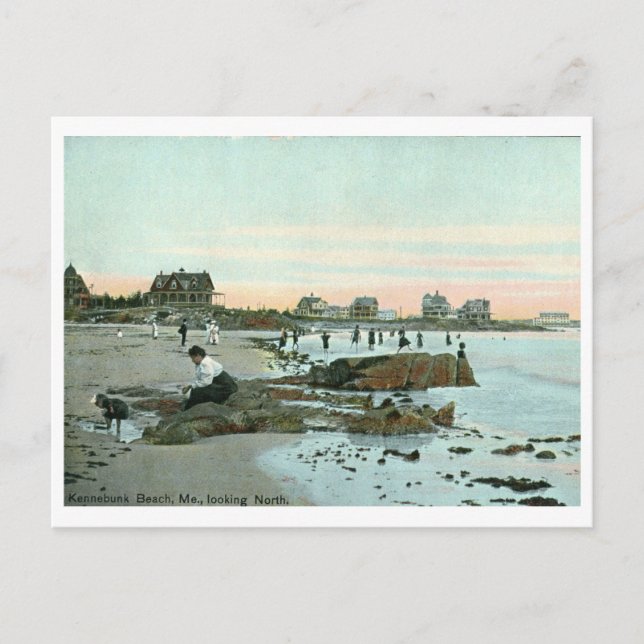 Postal Kennebunk Beach, Maine 1915 Vintage (Anverso)
