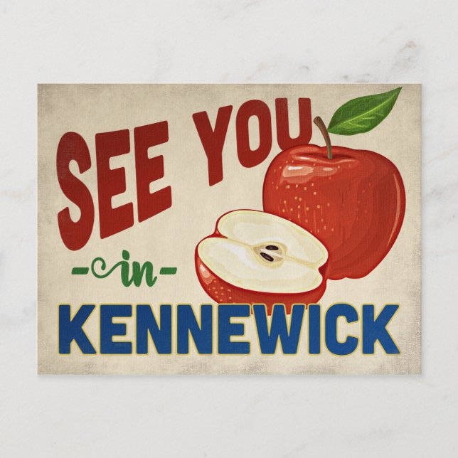 Postal Kennewick Washington Apple - Viajes de época (Anverso)