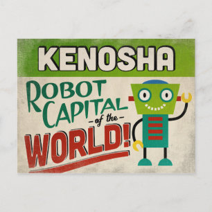 Postal Kenosha Wisconsin Robot - Gracioso Vintage