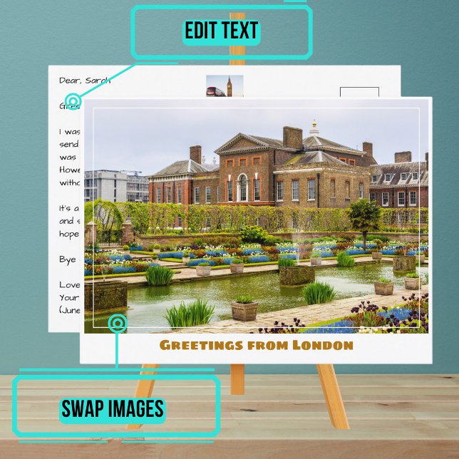 Postal Kensington Palace Londres Inglaterra (Share your experiences with these stylish template postcards.)