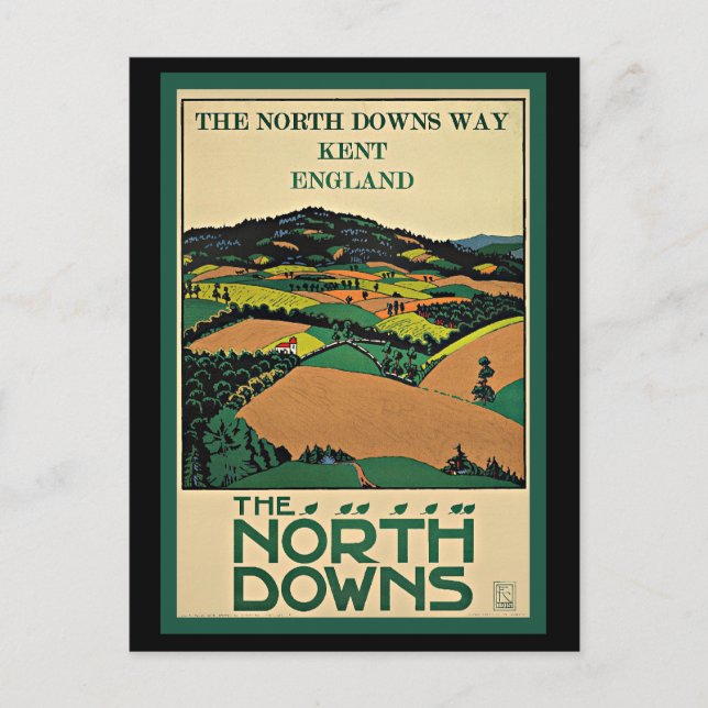 Postal Kent, Inglaterra, North Downs, (Anverso)