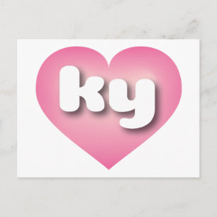 Postal Kentucky de corazón oscuro rosa - me encanta ky