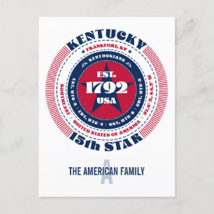 Postal Kentucky, Frankfort, KY, Patriótico, Monograma