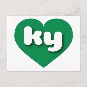 Postal Kentucky Green Heart - Amo a ky
