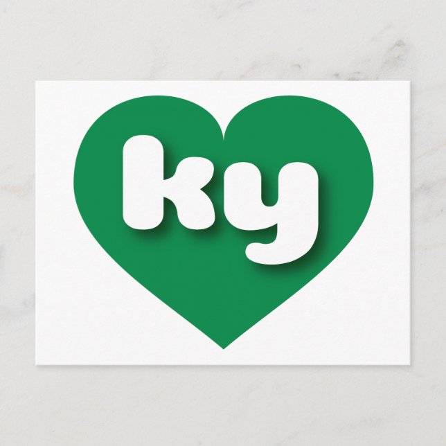 Postal Kentucky Green Heart - Amo a ky (Anverso)