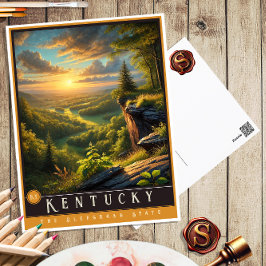 Postal Kentucky | Postcarta estatal hiperrealista