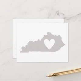 Postal Kentucky Shaped Gray Kentuckian Heart Adore