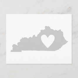 Postal Kentucky Shaped Gray Kentuckian Heart Adore