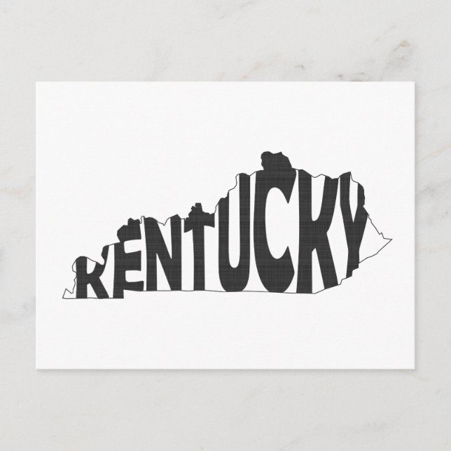 Postal Kentucky State Name Word Art Black (Anverso)