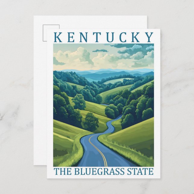 Postal Kentucky the Bluegrass State USA Travel Place (Anverso / Reverso)