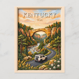 Postal Kentucky USA Viaje por carretera en 3D Texturizado
