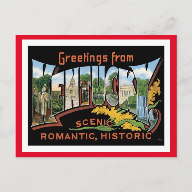 Postal Kentucky Vintage Travel (Anverso)