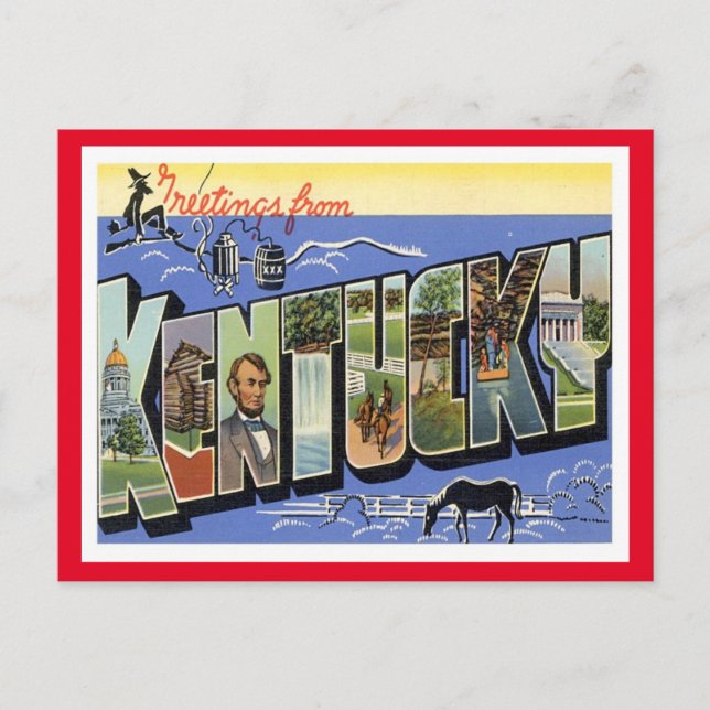 Postal Kentucky Vintage Travel (Anverso)