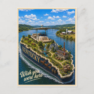 Postal Kentucky Wish You Were Here Serie del Estado