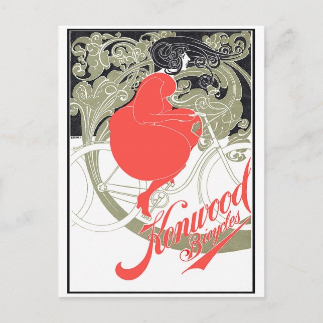 Postal Kenwood Bicycles Art Nouveau (Anverso)