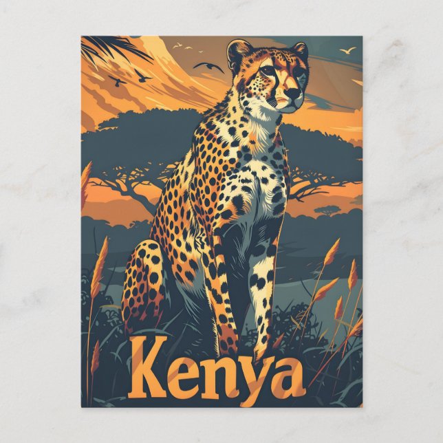 Postal Kenya Cheetah Vintage (Anverso)
