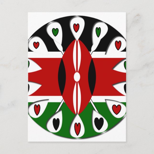 Postal Kenya: Motif de arte de la bandera (Anverso)