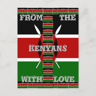 Postal Kenya Seamless Flags Borde tramas de arte