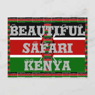 Postal Kenya Seamless Flags Borde tramas de arte