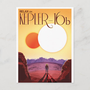 Postal Kepler-16b: Puesta de sol solar binaria Arte espac