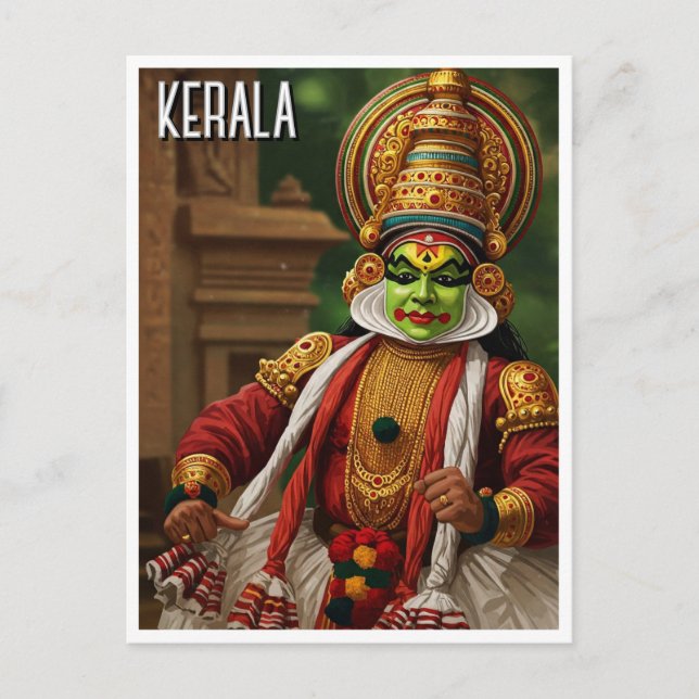 Postal Kerala India Kathakali Performer Travel (Anverso)