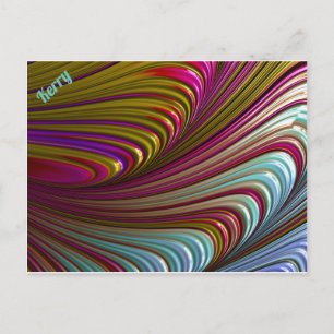 Postal KERRY ~ Patrón de diseño fractal 3D ~ Golosina ~