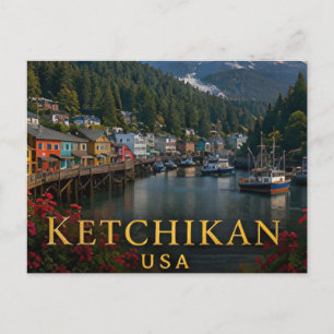 Postal Ketchikan Alaska Pasaje Interior y Patrimonio Tlin