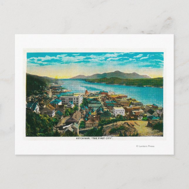 Postal Ketchikan, la vista de la ciudad de Alaska - La pr (Anverso)