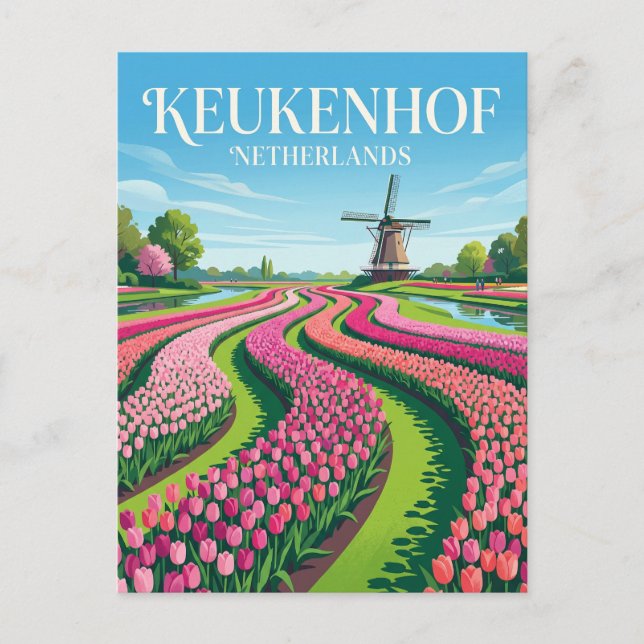 Postal Keukenhof Países Bajos (Anverso)