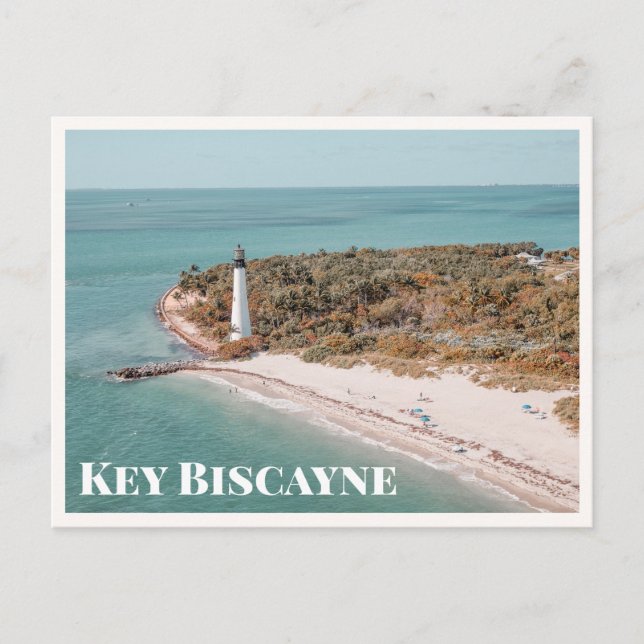 Postal  Key Biscayne Florida Cape Lighthouse Photo (Anverso)