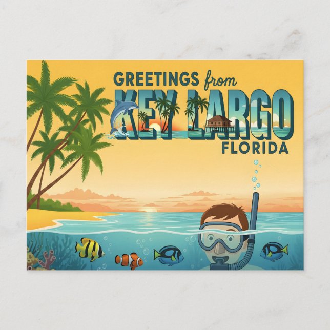 Postal Key Largo Florida – Vacaciones Tropicales (Anverso)