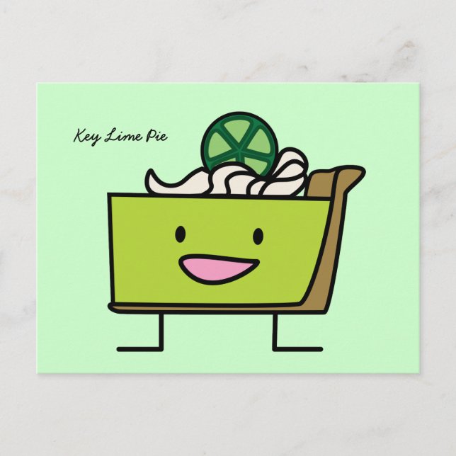 Postal Key Lime Pie sour limón tarta de postre slice grah (Anverso)