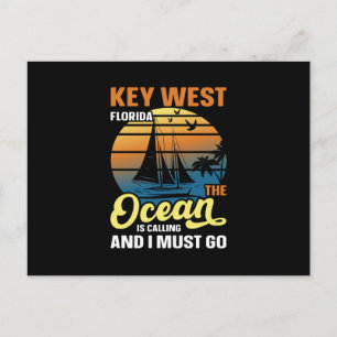 Postal Key West florida el océano está llamando y debo