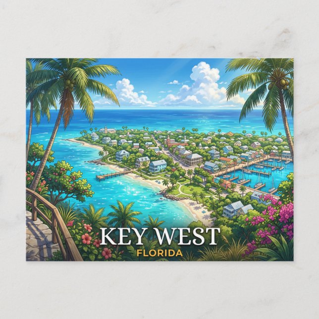 Postal Key West Florida Viajes (Anverso)