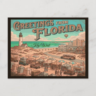 Postal Key West Florida Viajes Antiguos 1960s
