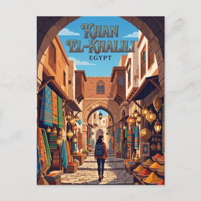 Postal Khan el-Khalili Egipto (Anverso)