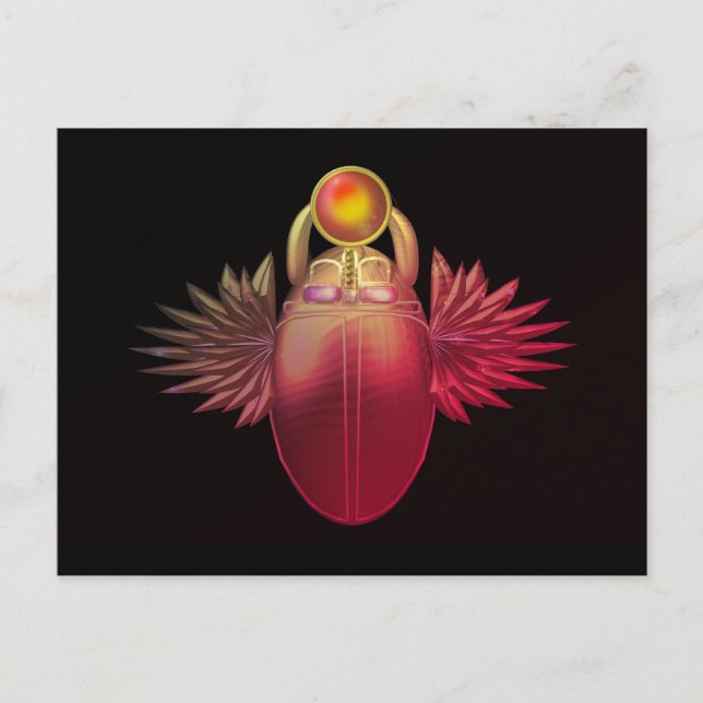 Postal Kherpi Dios del Sol Naciente, escarabajo escarabaj (Anverso)