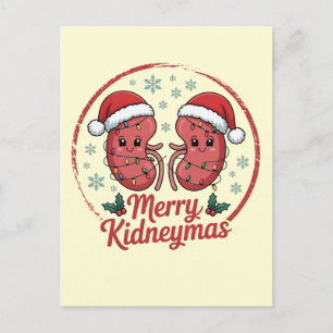 Postal Kidneymas Navidad Divertido Riñón Fiesta para Nefr