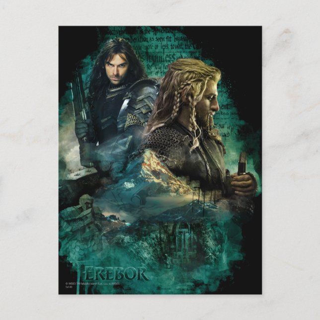 Postal Kili y el hogar por Erebor (Anverso)