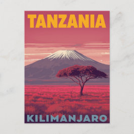 Postal Kilimanjaro Tanzania Retro Travel
