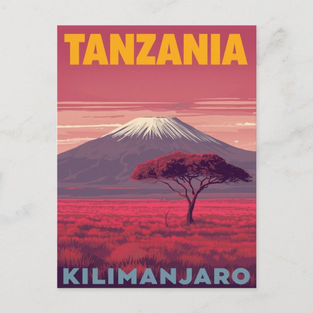 Postal Kilimanjaro Tanzania Retro Travel (Anverso)