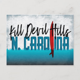 Postal Kill Devil Hills Postcard North Carolina Surfboard