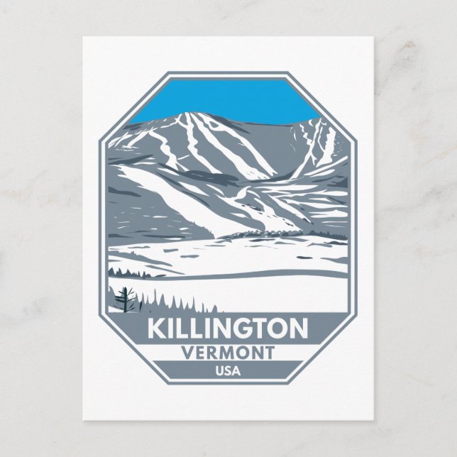 Postal Killington Ski Area Winter Vermont (Anverso)