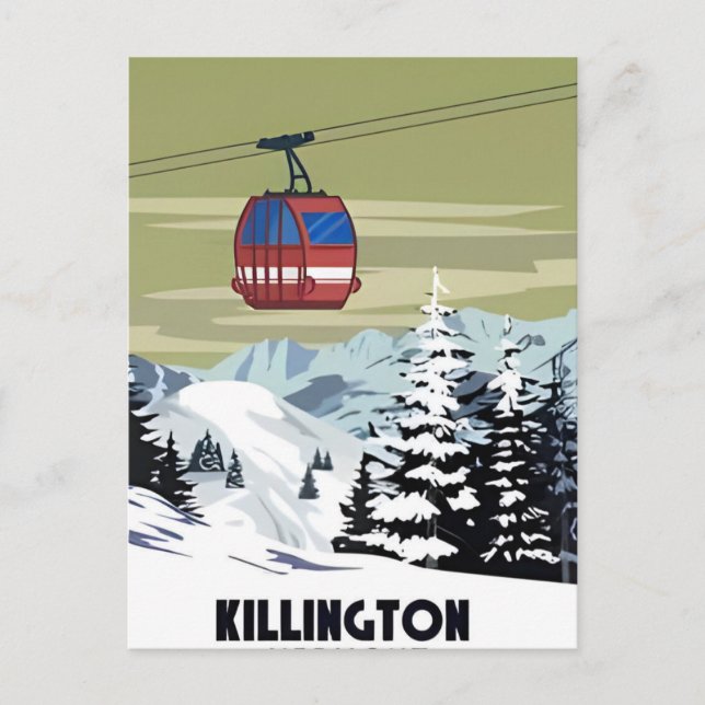 Postal Killington Ski Area Winter Vermont Vintage (Anverso)