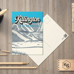 Postal Killington Ski Area Winter Vermont Vintage