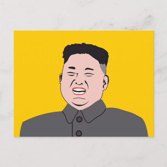 Postal Kim Jon-un riendo (Anverso)
