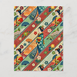 Postal Kimono japonés
