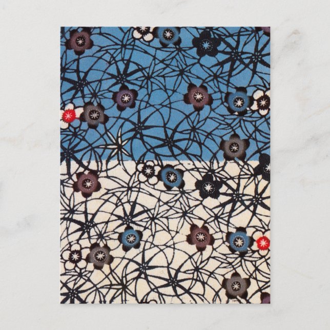 Postal Kimono japonés Vintage Textil (Bingata) (Anverso)