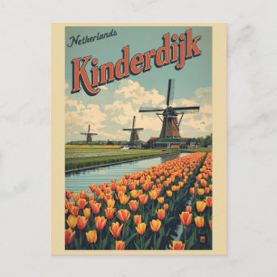 Postal Kinderdijk Holanda Países Bajos Molinos de Viento 